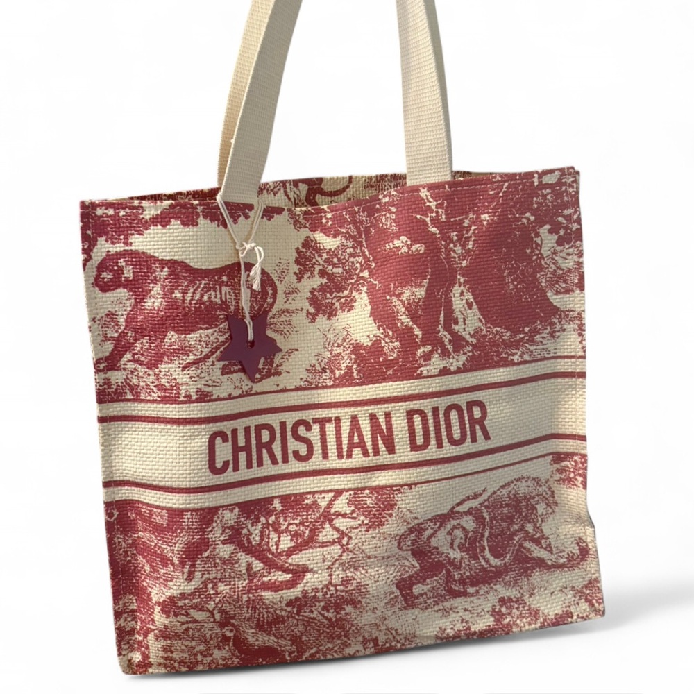 DIOR GWP TOTE CREAM AND RED